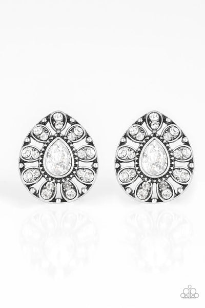 Paparazzi Treasure Retreat White Earrings