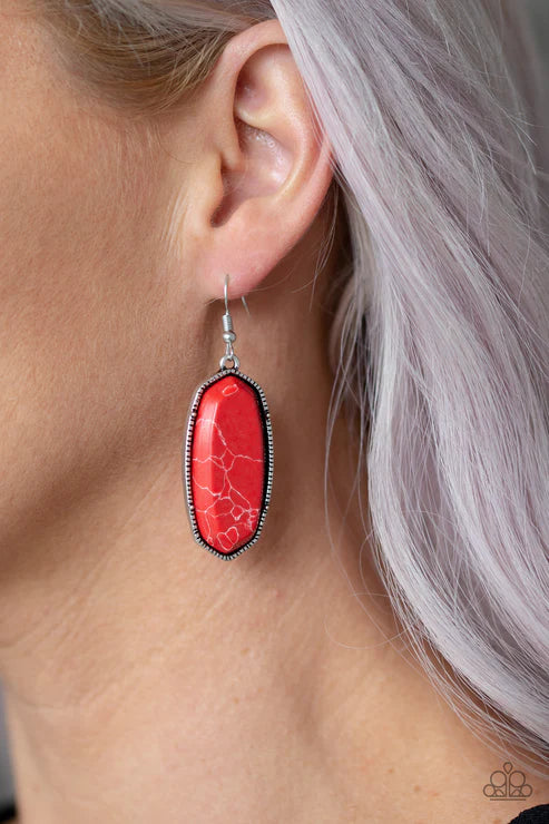 Paparazzi Stone Quest Red Earrings