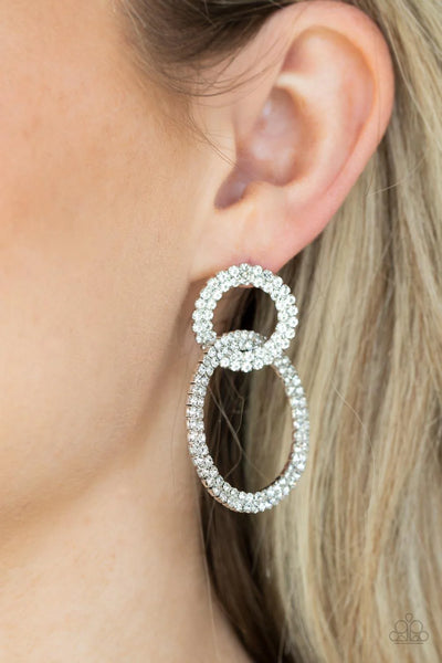 Paparazzi Intensely Icy White Earrings