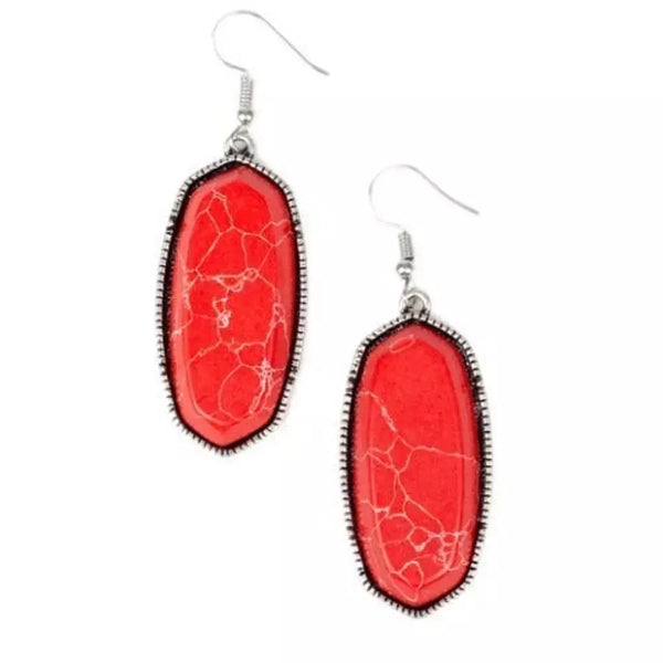 Paparazzi Stone Quest Red Earrings