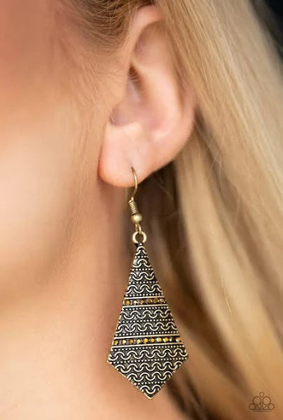 Paparazzi Terra Trending Brass Earrings