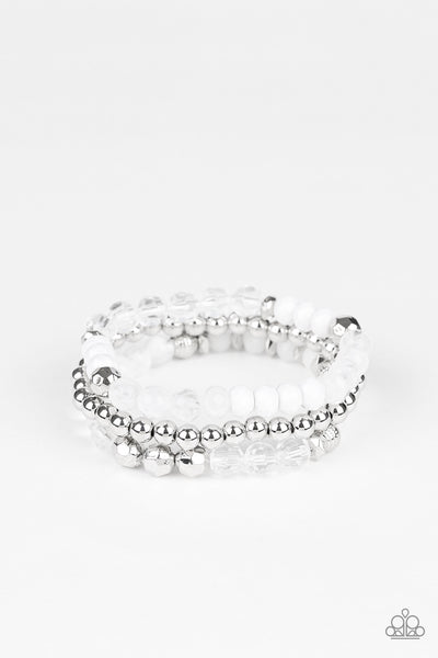 Paparazzi Sugary Shimmer - White Bracelet