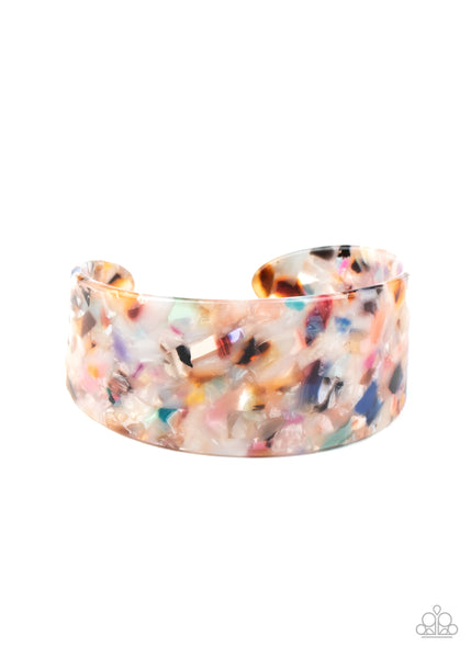 Paparazzi HAUTE Under The Collar - Multi Acrylic Cuff Bracelet