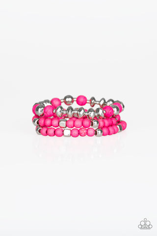 Paparazzi Mountain Artist - Pink Bracelet