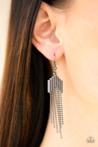 Paparazzi Radically Retro - Black Earrings