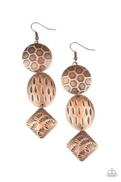 Paparazzi Mixed Movement - Copper Earrings