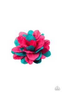 Paparazzi Rainbow Gardens - Pink and Turquoise Hair Clip