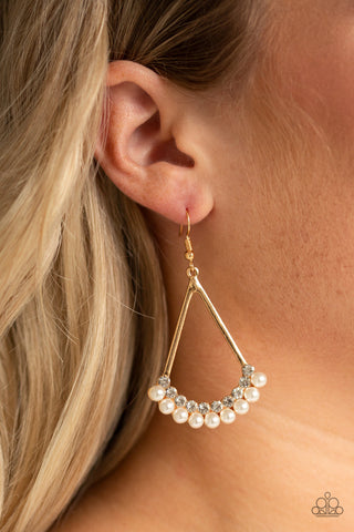 Paparazzi Top to Bottom - Gold Earrings