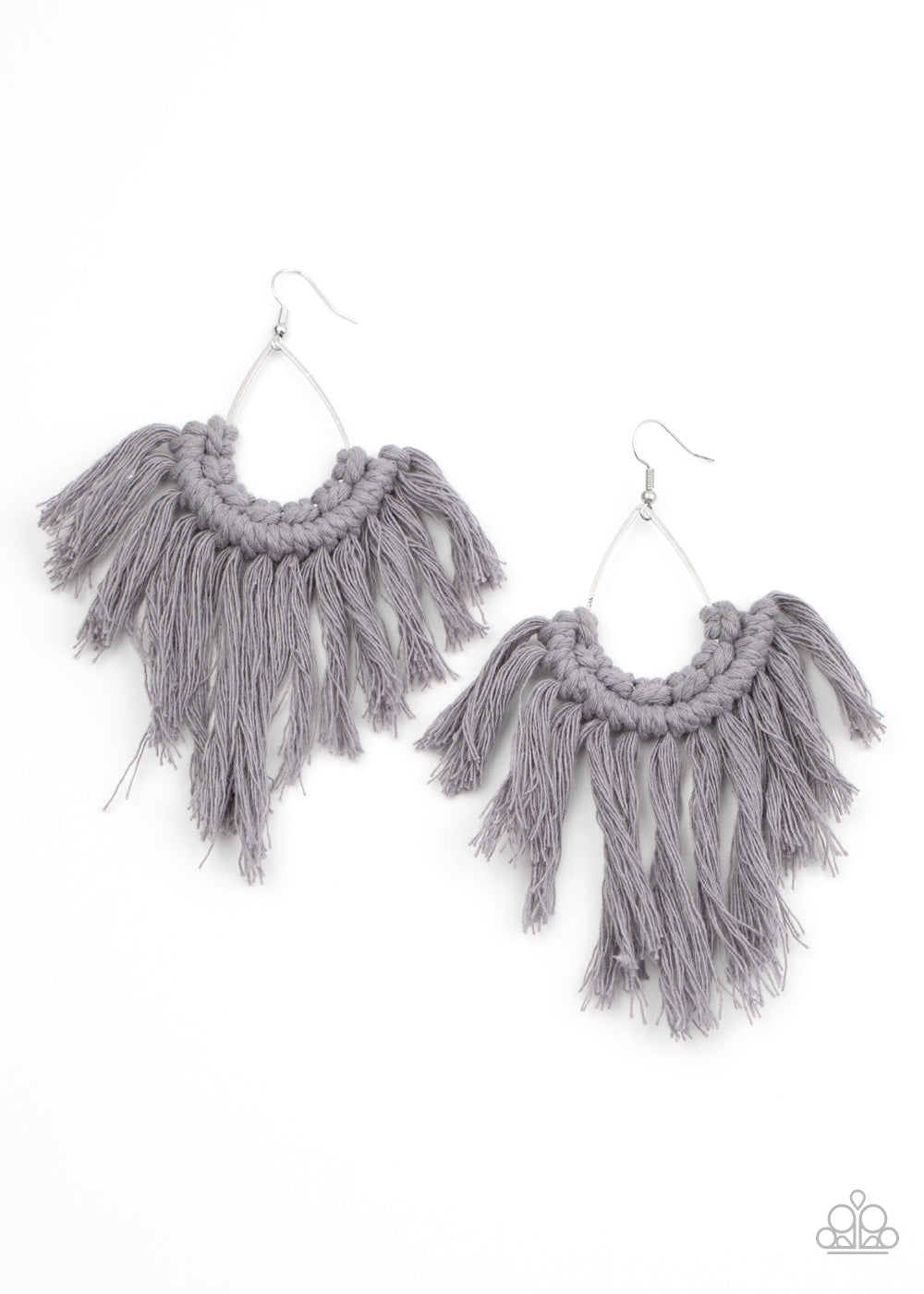 Paparazzi Wanna Piece Of MACRAME? - Silver Earrings