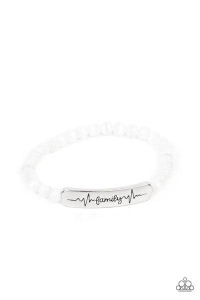 Paparazzi Family is Forever - White Bracelet