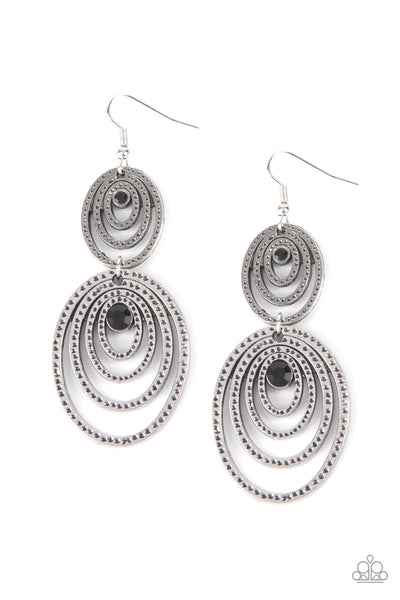 Paparazzi Cosmic Twirl - Black Earrings