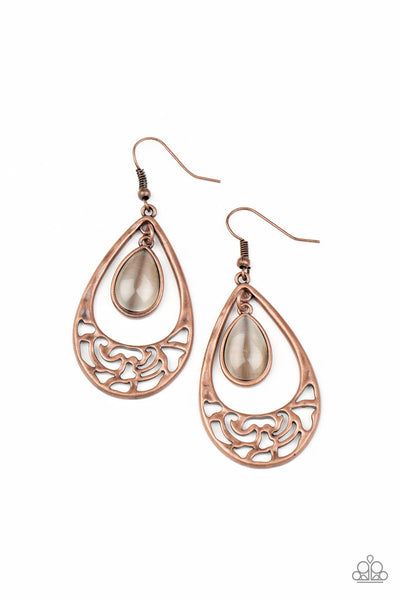 Paparazzi DEW You Feel Me? Copper Earrings