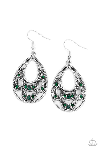 Paparazzi Malibu Macrame - Green Earrings