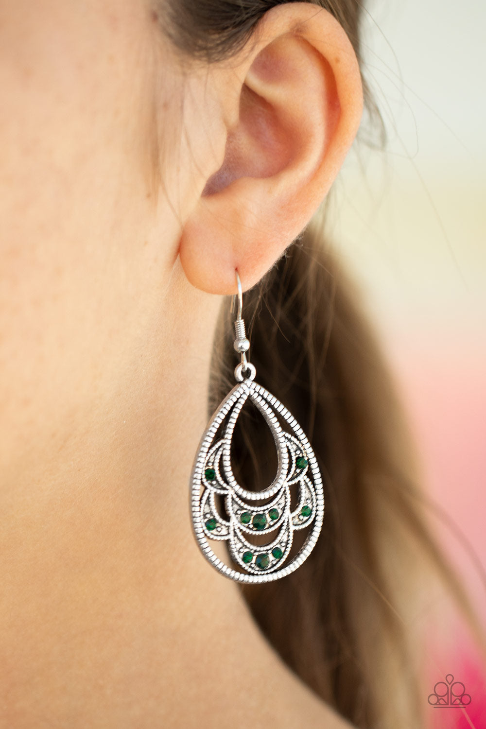 Paparazzi Malibu Macrame - Green Earrings