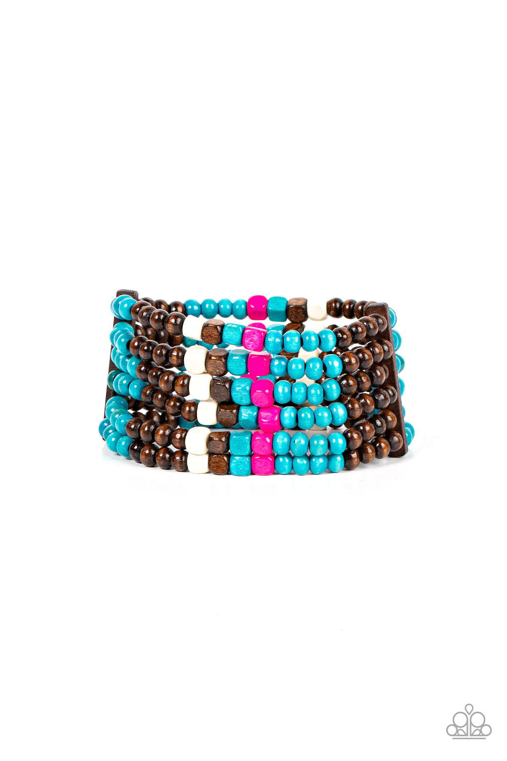 Paparazzi Dive into Maldives - Wooden Blue Bracelet