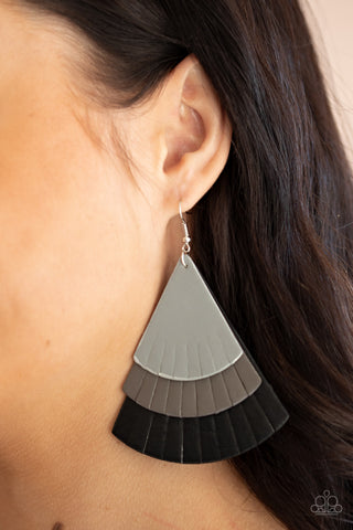 Paparazzi Huge Fanatic Black Earrings