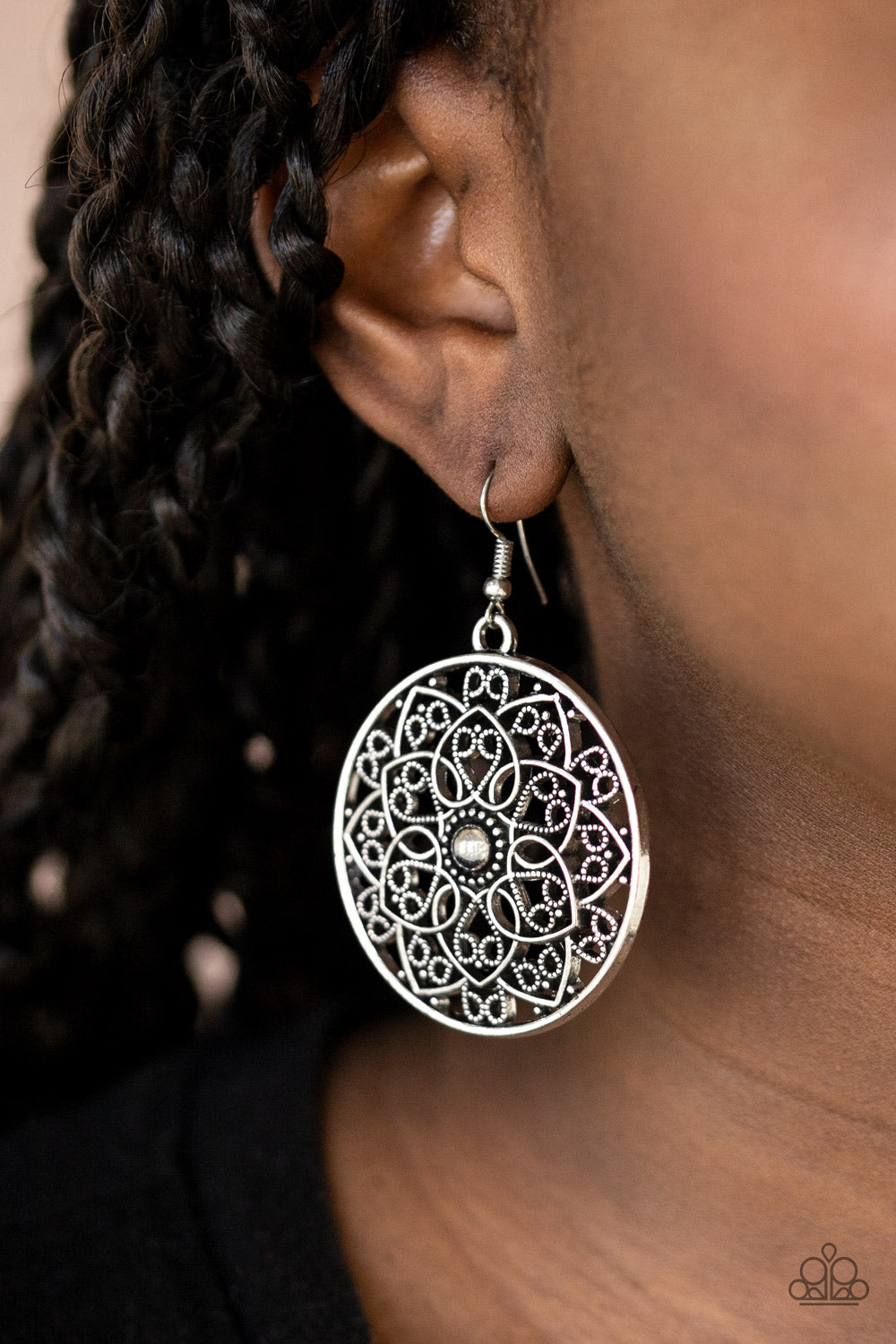 Paparazzi Petal Prana - Silver Earrings