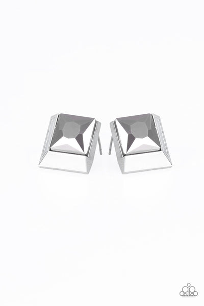 Paparazzi Stellar Square - Silver Earrings