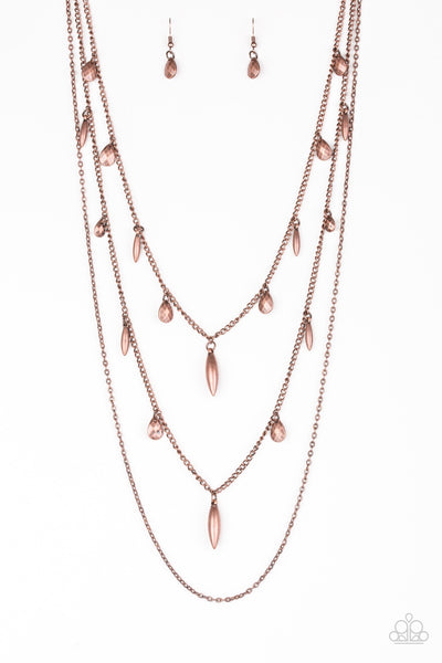 Paparazzi Bravo Bravado - Copper Necklace