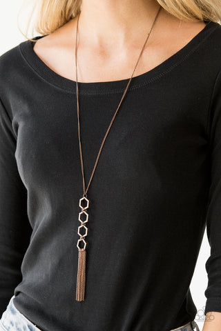 Paparazzi Ready, Set, GEO! - Copper Necklace