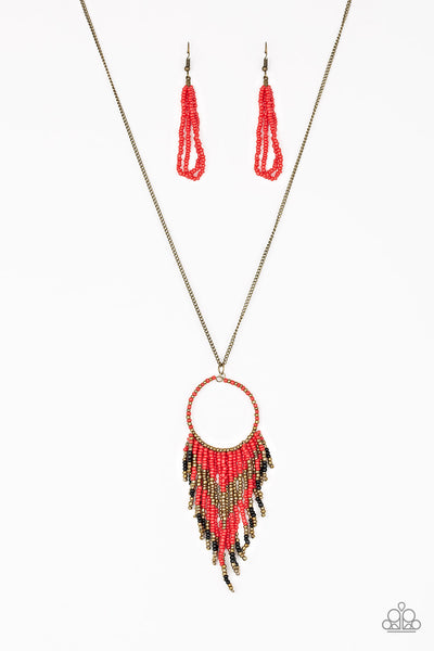 Paparazzi Badlands Beauty - Red Necklace