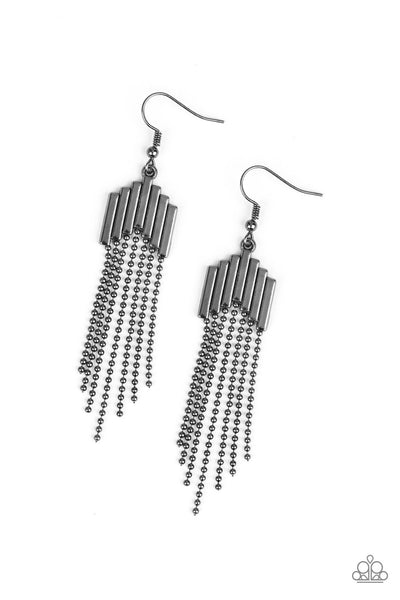 Paparazzi Radically Retro - Black Earrings