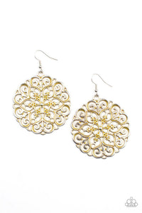 Paparazzi MANDALA Effect Yellow Earrings